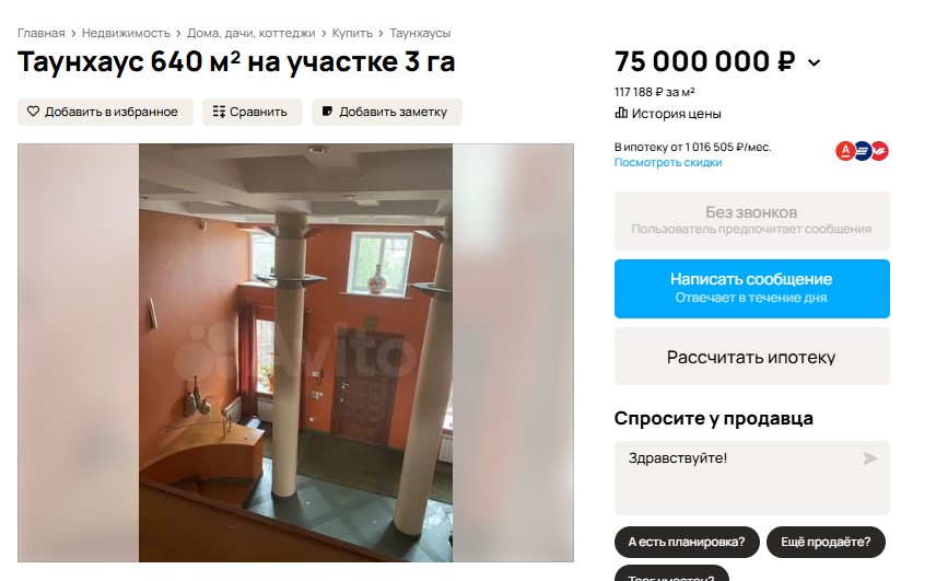 На Левом берегу Омска продают таунхаус с озером для плавания
