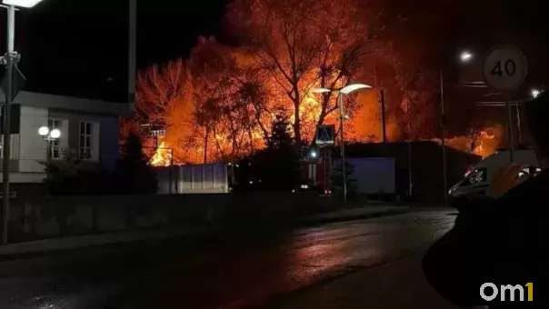 Пожар в заброшенном здании у мэрии Омска тушили почти четыре часа