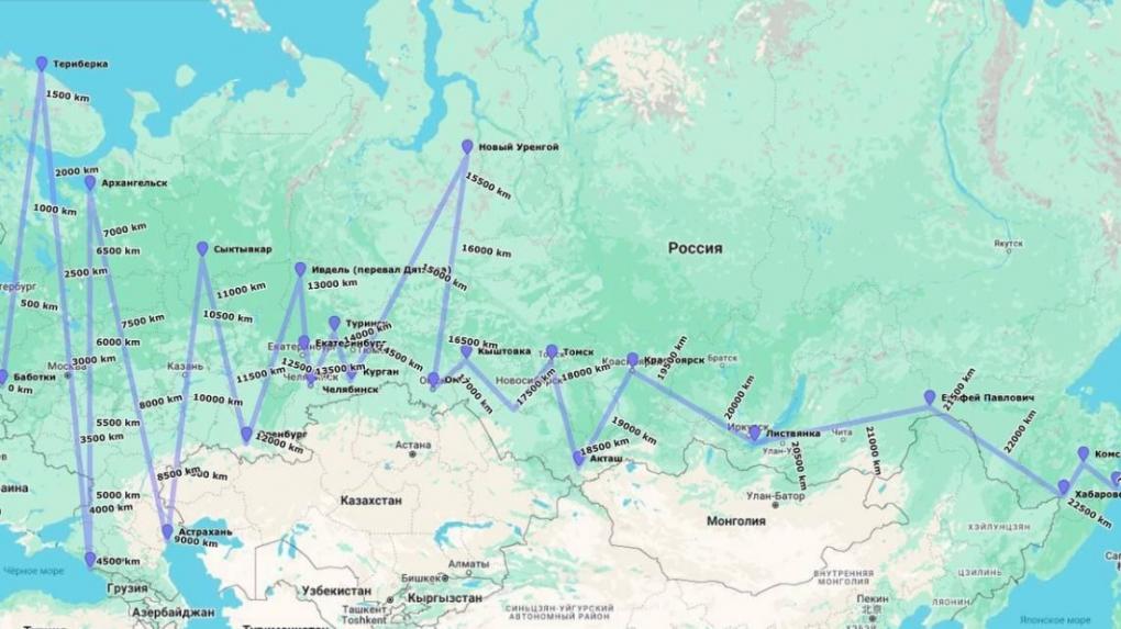 Москвич путешествует по рисунку аритмии на карте и скоро приедет в Новосибирск