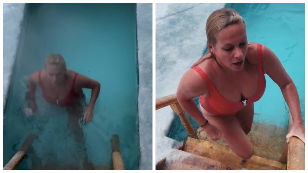 «Я всегда соблюдаю традиции»: вице-мэр Новосибирска Анна Терешкова окунулась в прорубь на Крещение